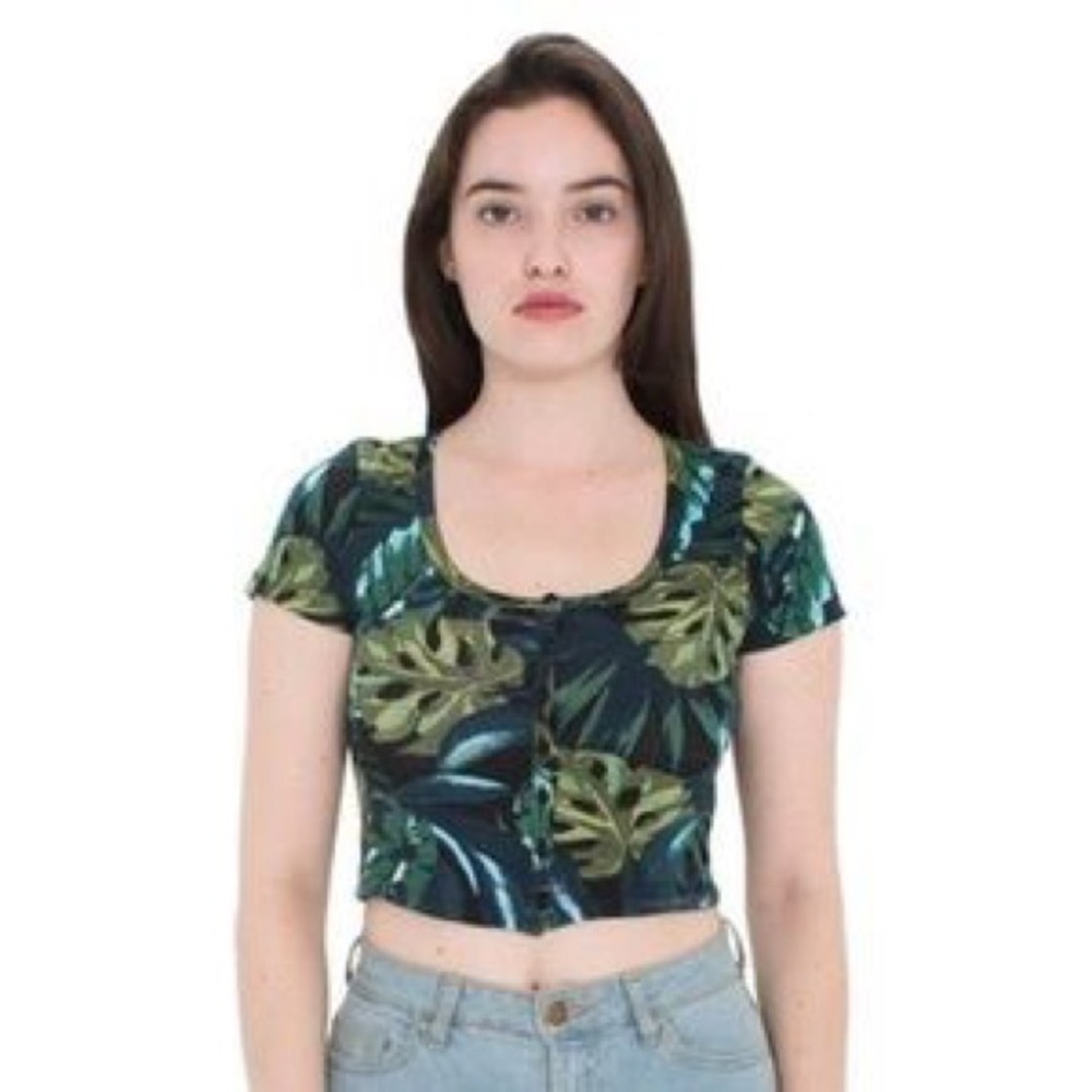 American Apparel Jungle Leaves Crop Top